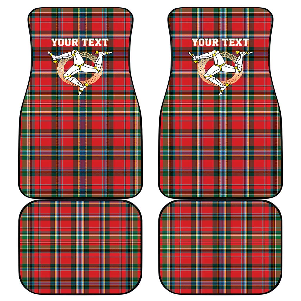 Personalized Isle of Man Triskelion Car Mats Celtic Knots with Red Tartan