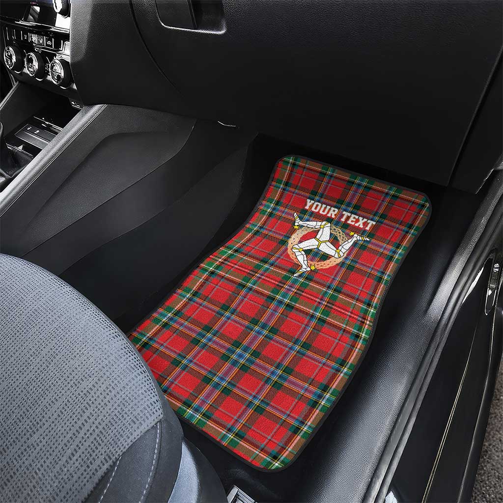 Personalized Isle of Man Triskelion Car Mats Celtic Knots with Red Tartan