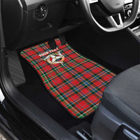 Personalized Isle of Man Triskelion Car Mats Celtic Knots with Red Tartan