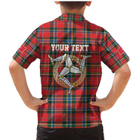 Personalized Isle of Man Triskelion Family Matching Mermaid Dress and Hawaiian Shirt Celtic Knots with Red Tartan