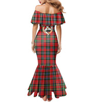 Personalized Isle of Man Triskelion Family Matching Mermaid Dress and Hawaiian Shirt Celtic Knots with Red Tartan