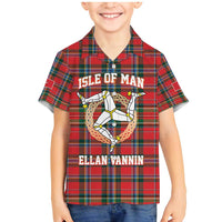 Personalized Isle of Man Triskelion Family Matching Mermaid Dress and Hawaiian Shirt Celtic Knots with Red Tartan