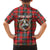 Personalized Isle of Man Triskelion Family Matching Off The Shoulder Long Sleeve Dress and Hawaiian Shirt Celtic Knots with Red Tartan