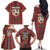 Personalized Isle of Man Triskelion Family Matching Off The Shoulder Long Sleeve Dress and Hawaiian Shirt Celtic Knots with Red Tartan