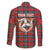 Personalized Isle of Man Triskelion Family Matching Off The Shoulder Long Sleeve Dress and Hawaiian Shirt Celtic Knots with Red Tartan