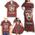 Personalized Isle of Man Triskelion Family Matching Off Shoulder Maxi Dress and Hawaiian Shirt Celtic Knots with Red Tartan