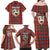 Personalized Isle of Man Triskelion Family Matching Off Shoulder Maxi Dress and Hawaiian Shirt Celtic Knots with Red Tartan