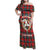 Personalized Isle of Man Triskelion Family Matching Off Shoulder Maxi Dress and Hawaiian Shirt Celtic Knots with Red Tartan