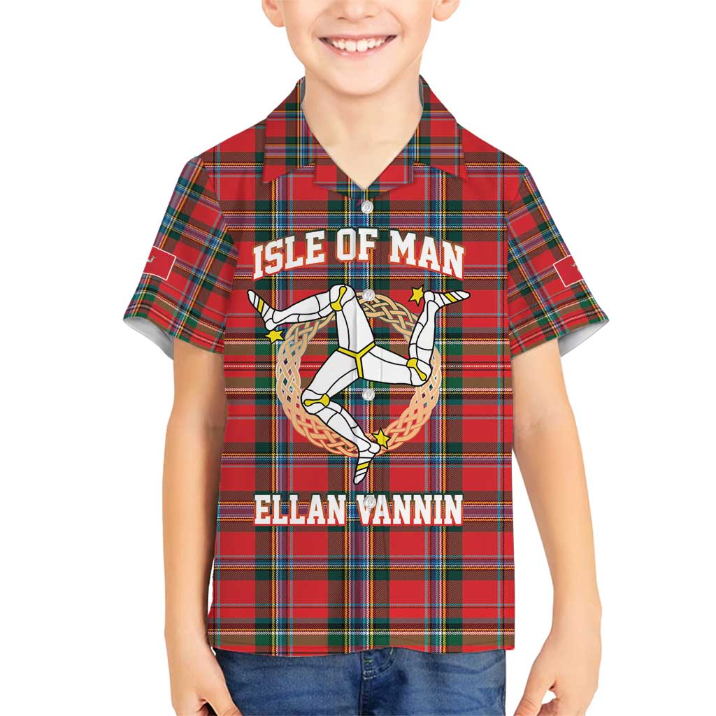 Personalized Isle of Man Triskelion Family Matching Off Shoulder Maxi Dress and Hawaiian Shirt Celtic Knots with Red Tartan