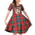 Personalized Isle of Man Triskelion Family Matching Off Shoulder Short Dress and Hawaiian Shirt Celtic Knots with Red Tartan
