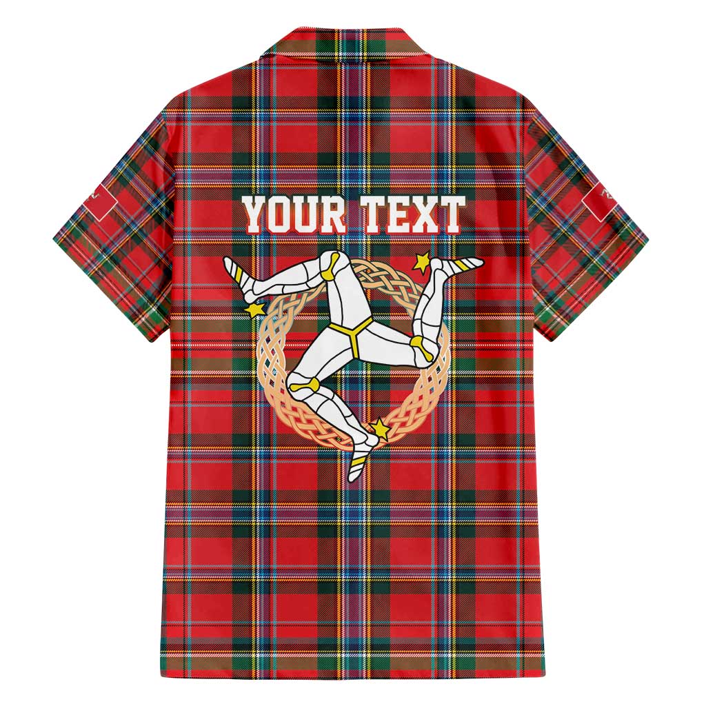 Personalized Isle of Man Triskelion Family Matching Puletasi and Hawaiian Shirt Celtic Knots with Red Tartan