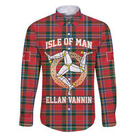 Personalized Isle of Man Triskelion Family Matching Puletasi and Hawaiian Shirt Celtic Knots with Red Tartan