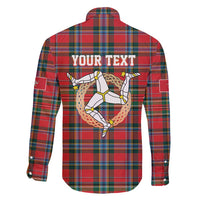 Personalized Isle of Man Triskelion Family Matching Puletasi and Hawaiian Shirt Celtic Knots with Red Tartan