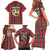 Personalized Isle of Man Triskelion Family Matching Short Sleeve Bodycon Dress and Hawaiian Shirt Celtic Knots with Red Tartan