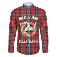 Personalized Isle of Man Triskelion Family Matching Short Sleeve Bodycon Dress and Hawaiian Shirt Celtic Knots with Red Tartan