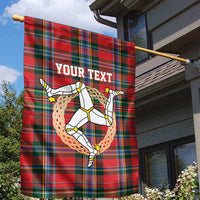 Personalized Isle of Man Triskelion Garden Flag Celtic Knots with Red Tartan