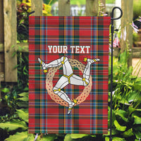 Personalized Isle of Man Triskelion Garden Flag Celtic Knots with Red Tartan