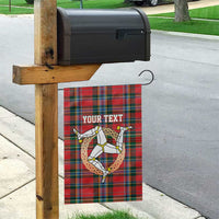 Personalized Isle of Man Triskelion Garden Flag Celtic Knots with Red Tartan