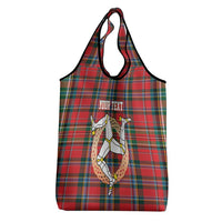 Personalized Isle of Man Triskelion Grocery Bag Celtic Knots with Red Tartan