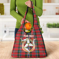 Personalized Isle of Man Triskelion Grocery Bag Celtic Knots with Red Tartan