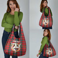 Personalized Isle of Man Triskelion Grocery Bag Celtic Knots with Red Tartan