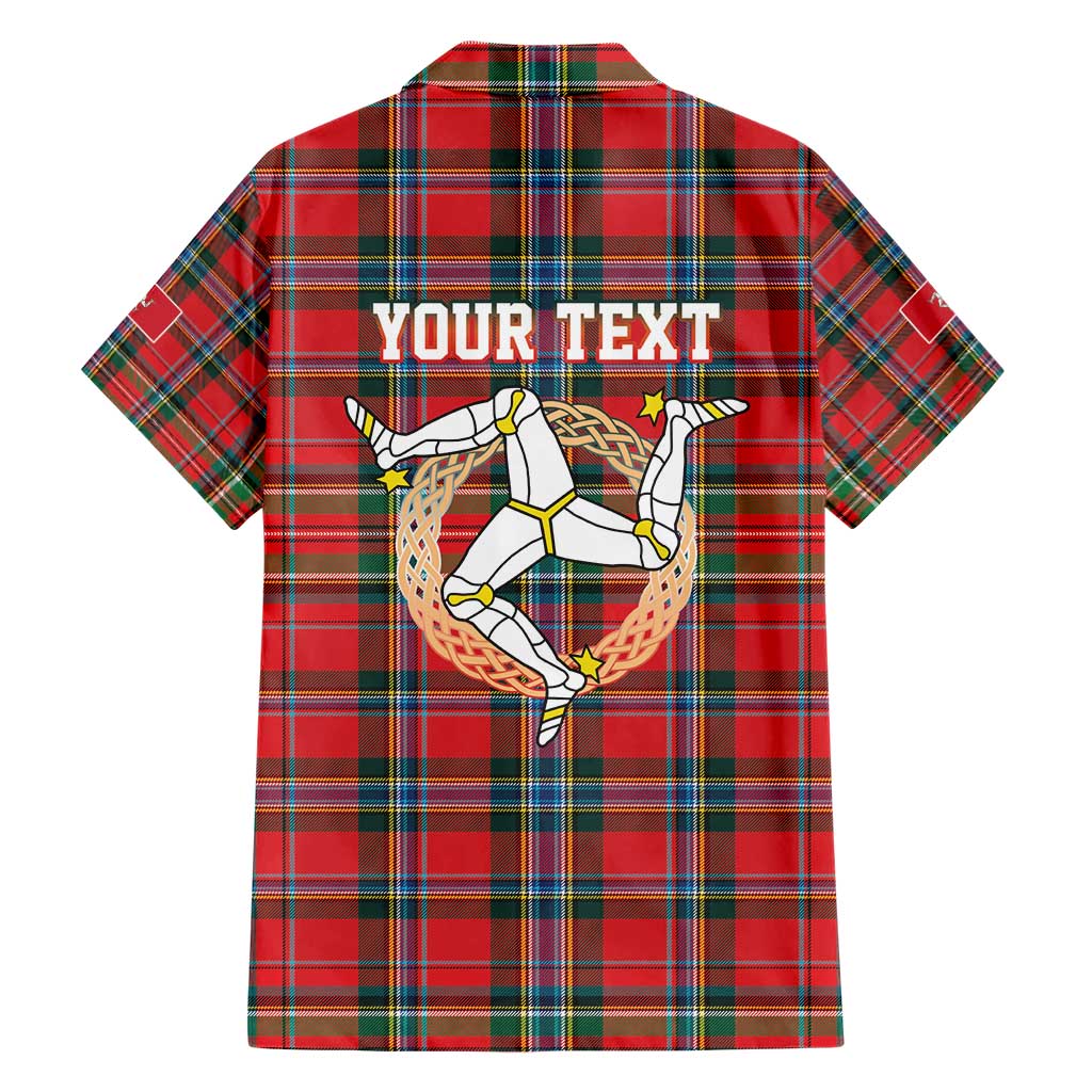 Personalized Isle of Man Triskelion Hawaiian Shirt Celtic Knots with Red Tartan
