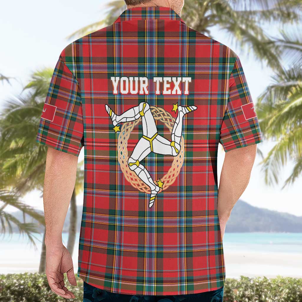Personalized Isle of Man Triskelion Hawaiian Shirt Celtic Knots with Red Tartan