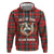 Personalized Isle of Man Triskelion Hoodie Celtic Knots with Red Tartan