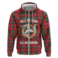 Personalized Isle of Man Triskelion Hoodie Celtic Knots with Red Tartan