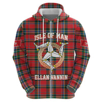 Personalized Isle of Man Triskelion Hoodie Celtic Knots with Red Tartan