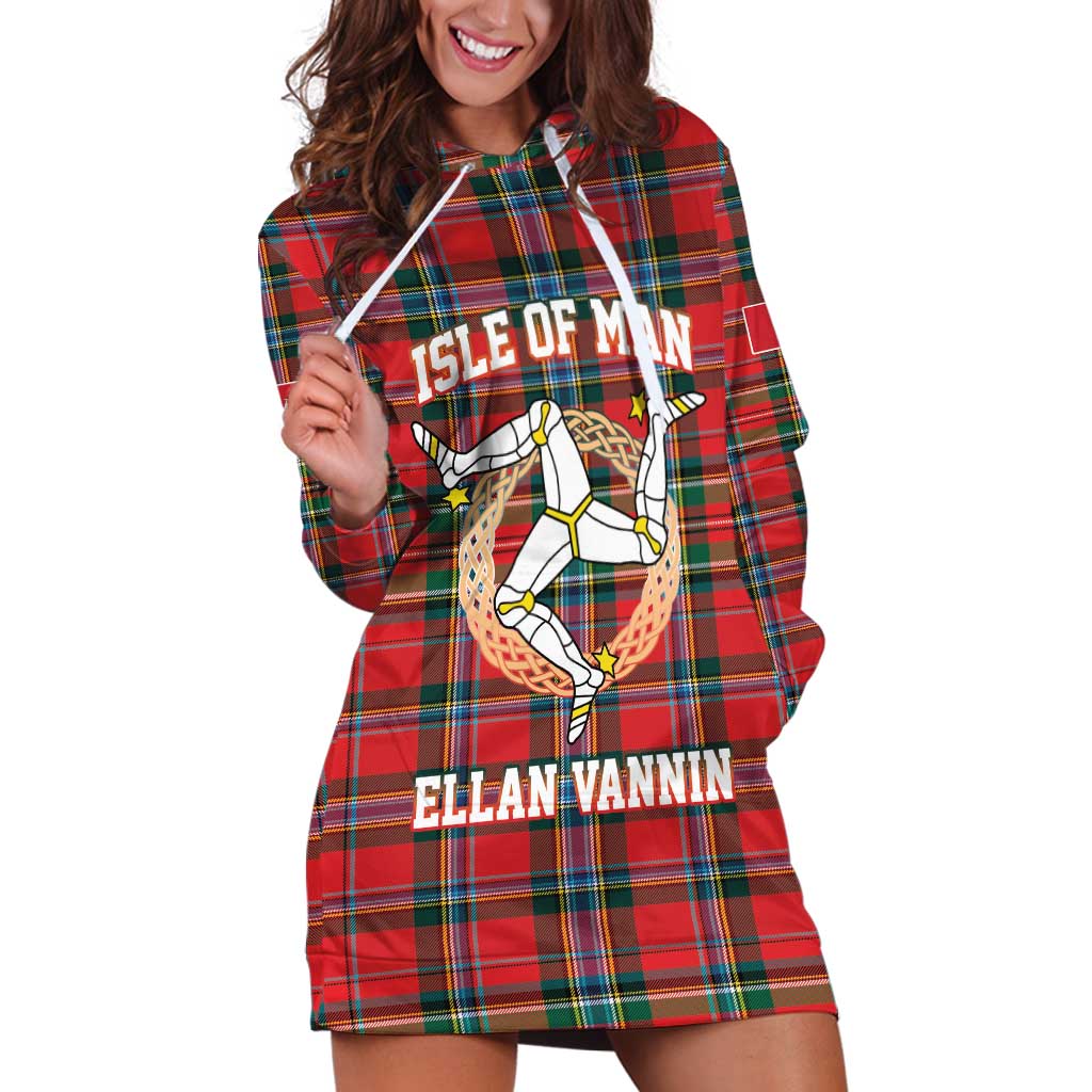 Personalized Isle of Man Triskelion Hoodie Dress Celtic Knots with Red Tartan