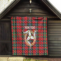 Personalized Isle of Man Triskelion Quilt Celtic Knots with Red Tartan