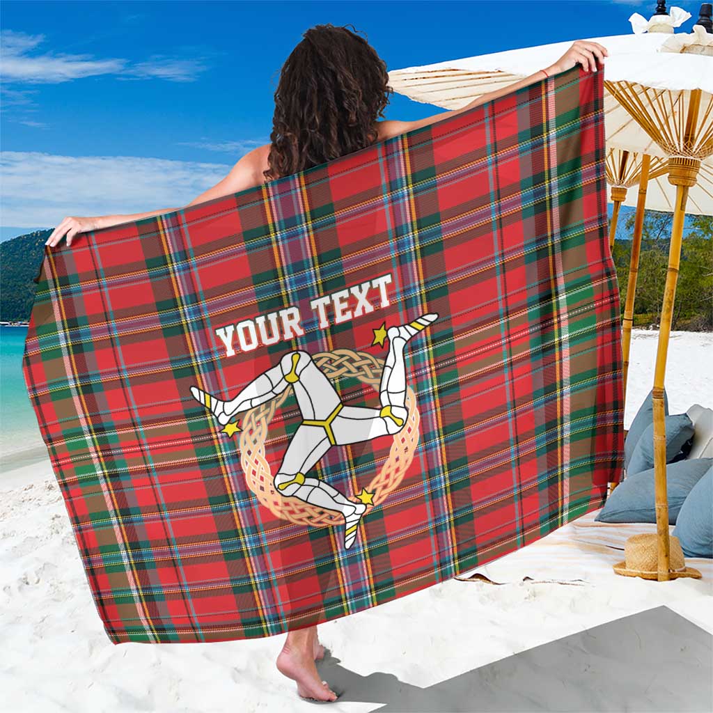 Personalized Isle of Man Triskelion Sarong Celtic Knots with Red Tartan