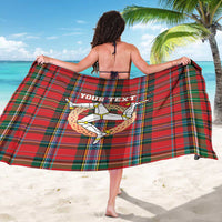 Personalized Isle of Man Triskelion Sarong Celtic Knots with Red Tartan