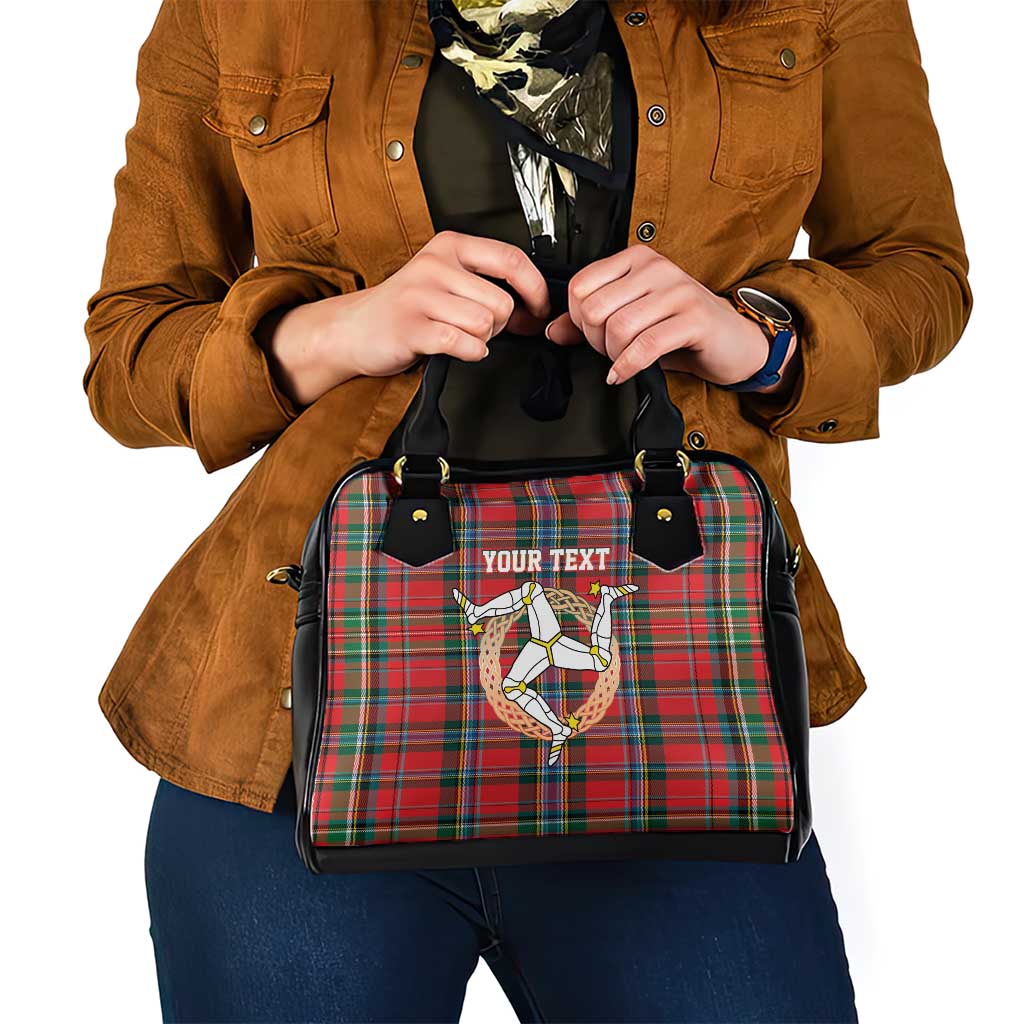 Personalized Isle of Man Triskelion Shoulder Handbag Celtic Knots with Red Tartan