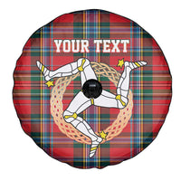 Personalized Isle of Man Triskelion Spare Tire Cover Celtic Knots with Red Tartan