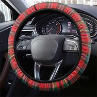 Isle of Man Triskelion Steering Wheel Cover Celtic Knots with Red Tartan