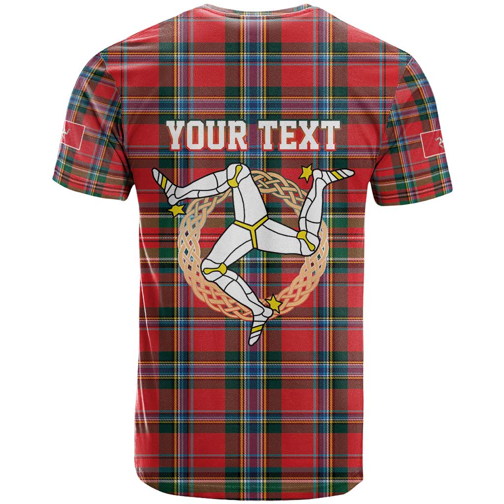 Personalized Isle of Man Triskelion T Shirt Celtic Knots with Red Tartan