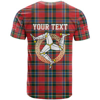 Personalized Isle of Man Triskelion T Shirt Celtic Knots with Red Tartan
