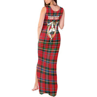 Personalized Isle of Man Triskelion Tank Maxi Dress Celtic Knots with Red Tartan