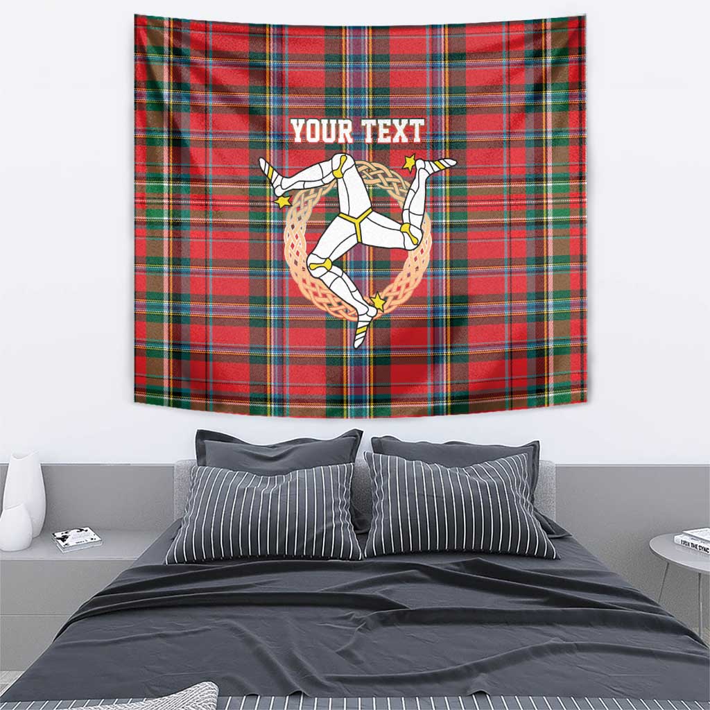 Personalized Isle of Man Triskelion Tapestry Celtic Knots with Red Tartan