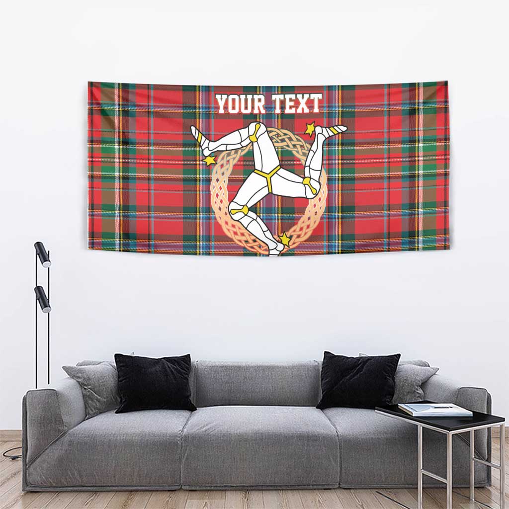 Personalized Isle of Man Triskelion Tapestry Celtic Knots with Red Tartan