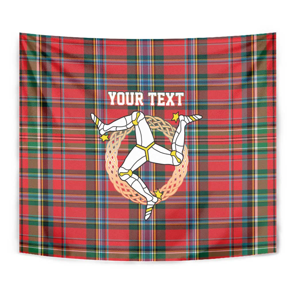 Personalized Isle of Man Triskelion Tapestry Celtic Knots with Red Tartan