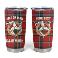 Personalized Isle of Man Triskelion Tumbler Cup Celtic Knots with Red Tartan