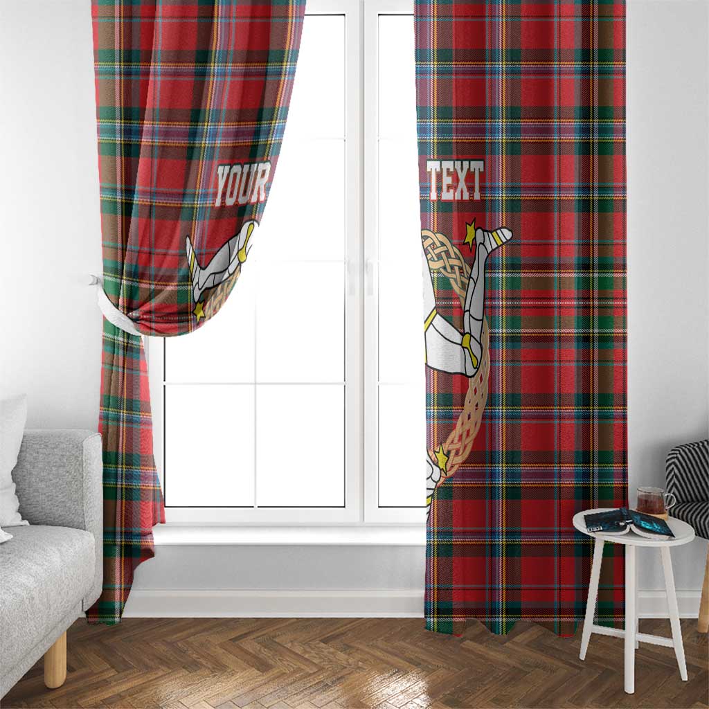 Personalized Isle of Man Triskelion Window Curtain Celtic Knots with Red Tartan