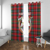 Personalized Isle of Man Triskelion Window Curtain Celtic Knots with Red Tartan