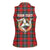 Personalized Isle of Man Triskelion Women Sleeveless Polo Shirt Celtic Knots with Red Tartan