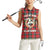 Personalized Isle of Man Triskelion Women Sleeveless Polo Shirt Celtic Knots with Red Tartan