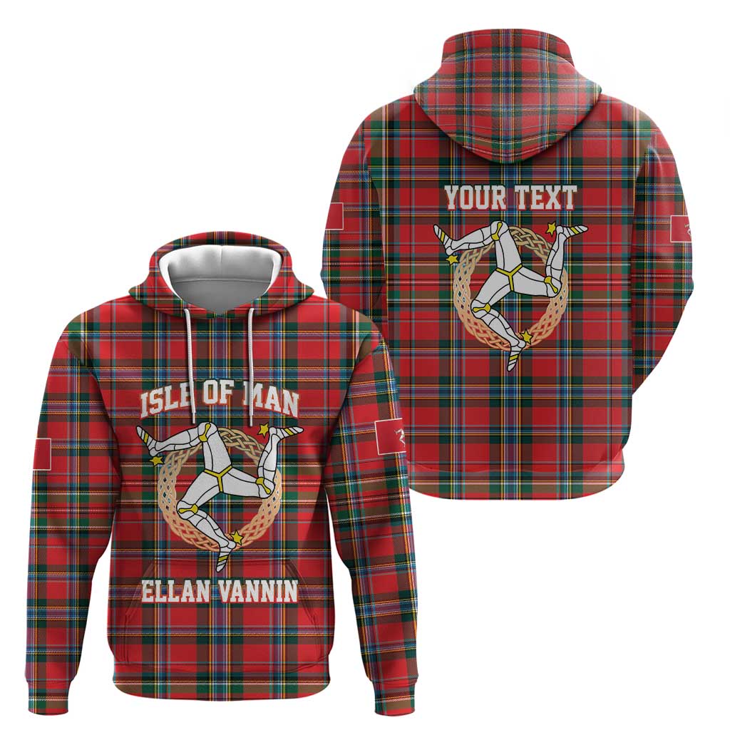 Personalized Isle of Man Triskelion Zip Hoodie Celtic Knots with Red Tartan