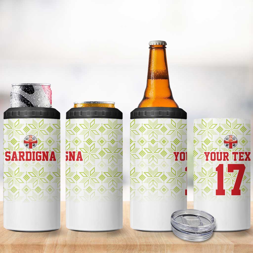 Custom Sardinia Football 4 in 1 Can Cooler Tumbler Sardigna Sporty Style